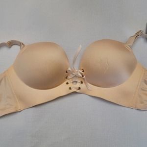 Fall Sweet  Beige Bra Size 34C  Cute Tie Front  NWOT